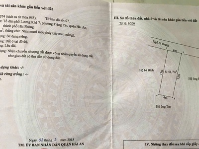 Bán đất ngõ 216 Cát Linh   Tràng Cát dt 51,7m2 ngõ rộng 2,5m xe máy tránh nhau thoải mái. 2