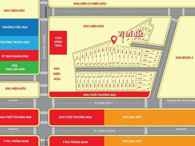 Bán 118m2 đất full thổ cư, gần nguyễn hoàng, xã trảng bom 0
