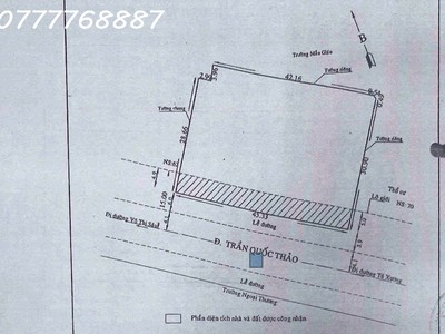 Lô đất lớn mt 64 - 68  trần quốc thảo, quận 3, gần 1400m2 đất ngang 45m 3