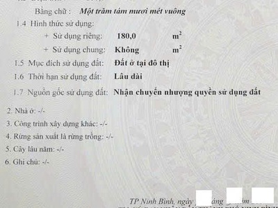 Chính chủ càn bán đất ở phường đông thành- tp. ninh bình- t. ninh bình 2