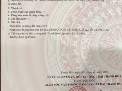 Chính chủ cần bán đất ở  khu đô thị sao mai xuân thịnh, 47, thọ dân, huyện triệu sơn, thanh hóa 1