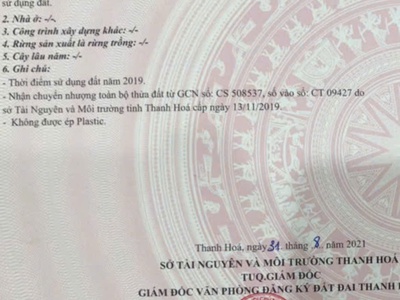 Chính chủ cần bán đất ở  khu đô thị sao mai xuân thịnh, 47, thọ dân, huyện triệu sơn, thanh hóa 2