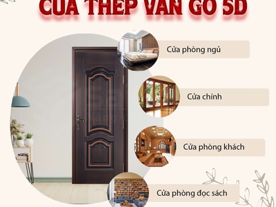 Cửa thép vân gỗ 5D Saigondoor 0