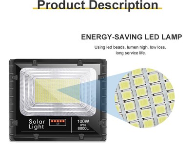 Đèn pha năng lượng mặt trời 500W JinDian JD-8500L 2