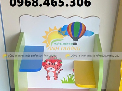 Kệ gỗ MDF mầm non 3 tầng, kệ gỗ mầm non nhiều màu 6