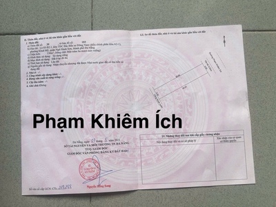 Bán Đất đường Phạm Khiêm ích,Khuê Mỹ, 130m2,H:Đông,giá:7,3 ty 0