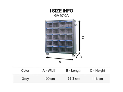 Tủ đựng linh kiện công nghiệp 20 ngăn Gv 1010A 0