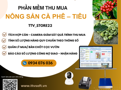 Phần mềm tính quy chuẩn, mua bán gia công Cafe, Tiêu 0