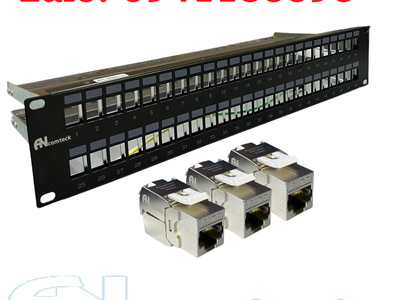 Phân phối Thanh đấu nối mạng 24 cổng Cat6A STP mã ACT-24S1U, ACT-6A-88 chính hãng ANCOMTECK 5
