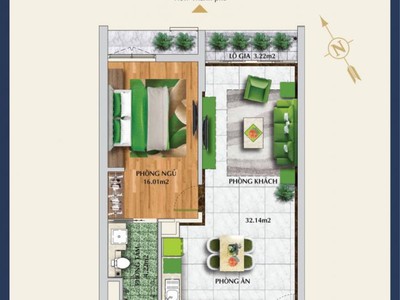 Chính chủ bán căn hộ 1pn   57m  tại 16 láng hạ 3