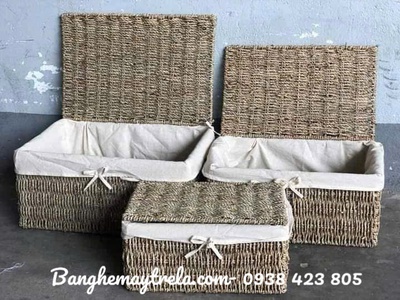 Rương mây tre đan để đồ hình chữ nhật 7