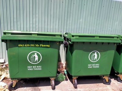 Thùng rác nhựa 1100 lít dùng tại nhà máy, bệnh viện, tòa nhà, kho bãi 2