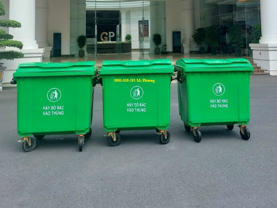 Thùng rác nhựa 1100 lít dùng tại nhà máy, bệnh viện, tòa nhà, kho bãi 4