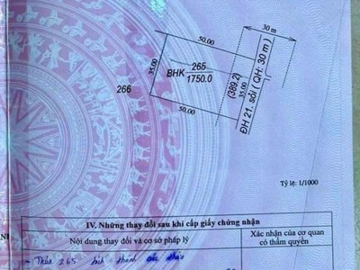 Ngộp 1.1 tỷ đất mt 1750m2, đ.10m, vuông   hảo đước tn 4