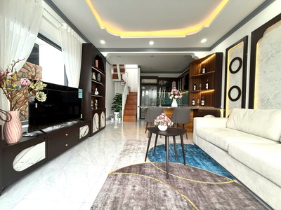 Bán nhà mê hẻm xe hơi né nhau 181 quang trung mặt tiền  nhà mê kiên cố - thiết kế hiện đại - full 4