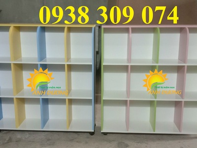 Tủ đựng cặp mầm non, kệ cặp mầm non 12 ô,kệ cặp dép mầm non 1