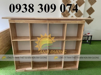 Tủ đựng cặp mầm non, kệ cặp mầm non 12 ô,kệ cặp dép mầm non 3