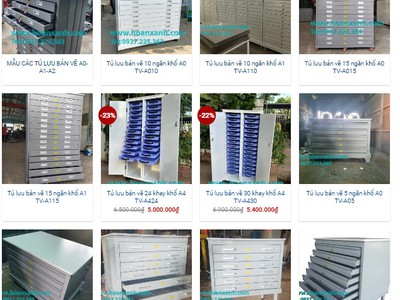 Tủ lưu bản vẽ 15 ngăn khổ A0 TV-A015 0
