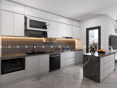 Tủ Bếp Gỗ Công Nghiệp MDF Hiện Đại Sang Trọng 0