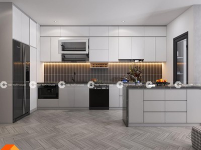 Tủ Bếp Gỗ Công Nghiệp MDF Hiện Đại Sang Trọng 1