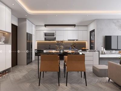 Tủ Bếp Gỗ Công Nghiệp MDF Hiện Đại Sang Trọng 2