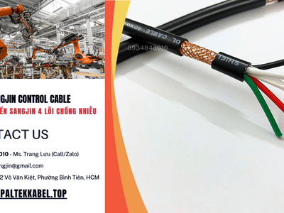 Cáp điều khiển sangjin 4 lõi có lưới chống nhiễu sẵn HCM 1
