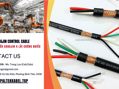 Cáp điều khiển sangjin 4 lõi có lưới chống nhiễu sẵn HCM 2