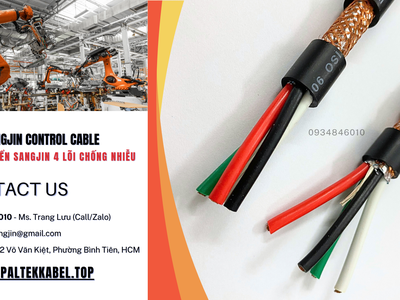 Cáp điều khiển sangjin 4 lõi có lưới chống nhiễu sẵn HCM 3