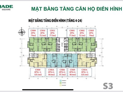 Quỹ ngoại giao dự án jade square diện tích từ 72.8 - 154m2, htls 0 2 năm, chiết khấu 12 2