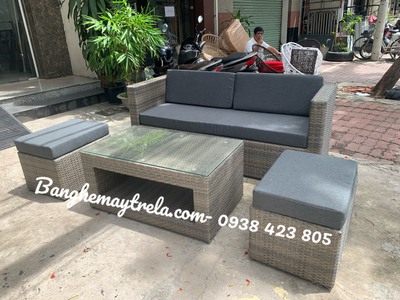 Sofa vuông nhựa giả mây 1
