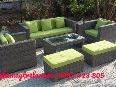 Sofa vuông nhựa giả mây 2