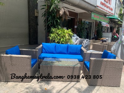 Sofa vuông nhựa giả mây 3