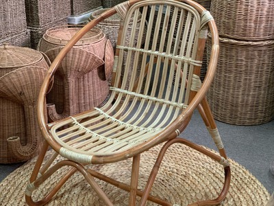 Ghế sò mây tự nhiên chân quỳ 3