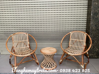 Ghế sò mây tự nhiên chân quỳ 4