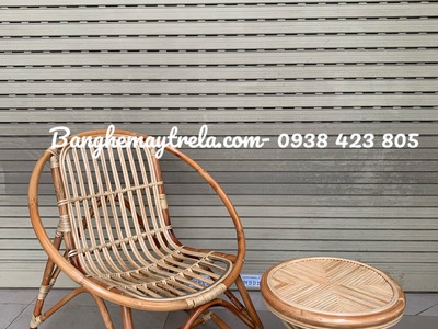 Ghế sò mây tự nhiên chân quỳ 0