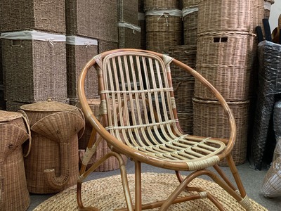 Ghế sò mây tự nhiên chân quỳ 2