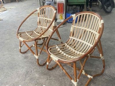 Ghế sò mây tự nhiên chân quỳ 5