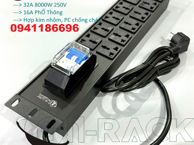 Phân phối Thanh nguồn PDU 08 ổ cắm dọc đa năng Atomat 32A có kèm dây nguồn AR-P19M08C32CB2 2