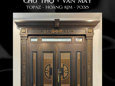 Cửa thép vân gỗ CLASSIC Chữ Thọ - Vân Mây 0