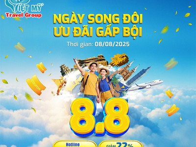 Ngày song đôi 8/8   Vietravel Airlines ưu đãi gấp bội 0