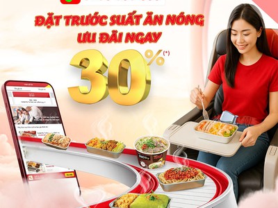 Giảm liền 30 khi đặt trước suất ăn Vietjet 0