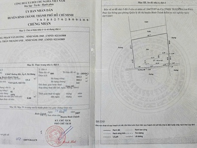 Chính chủ bán đất rạch sậy, 10.99 tỷ, 842.1m2, bình chánh, hcm , có nhà cấp 4 sạch đẹp 4