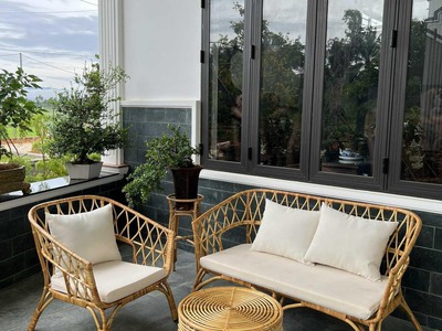 Bàn ghế sofa mây phòng khách hiện đại HCM 1