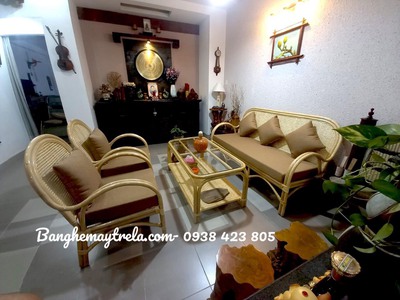 Bàn ghế sofa mây phòng khách hiện đại HCM 5