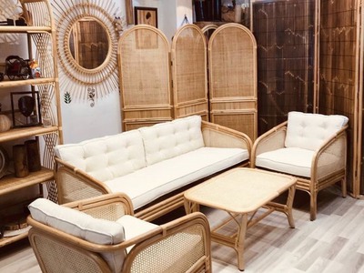Bàn ghế sofa mây phòng khách hiện đại HCM 6