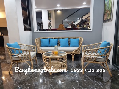 Bàn ghế sofa mây phòng khách hiện đại HCM 8