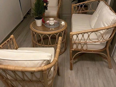 Bàn ghế sofa mây phòng khách hiện đại HCM 9
