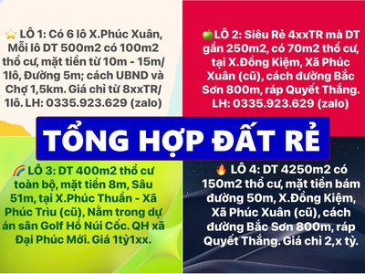 Tổng hợp đất chính chủ giá rẻ tại Phúc Xuân - Phúc Trìu, Thái Nguyên 0