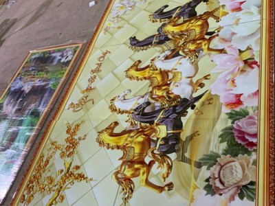 Tranh gạch men mã đáo thành công 3d ốp tường 3