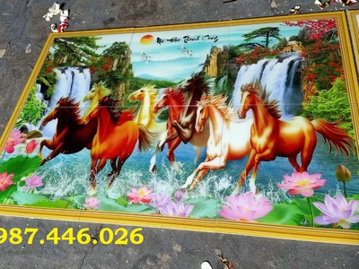 Tranh gạch men mã đáo thành công 3d ốp tường 6